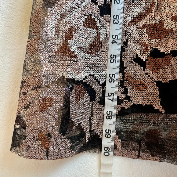 NWT Belle by Badgley Mischka Floral Embroidered Mermaid V-Neck Long Sleeve Gown - Picture 9 of 12